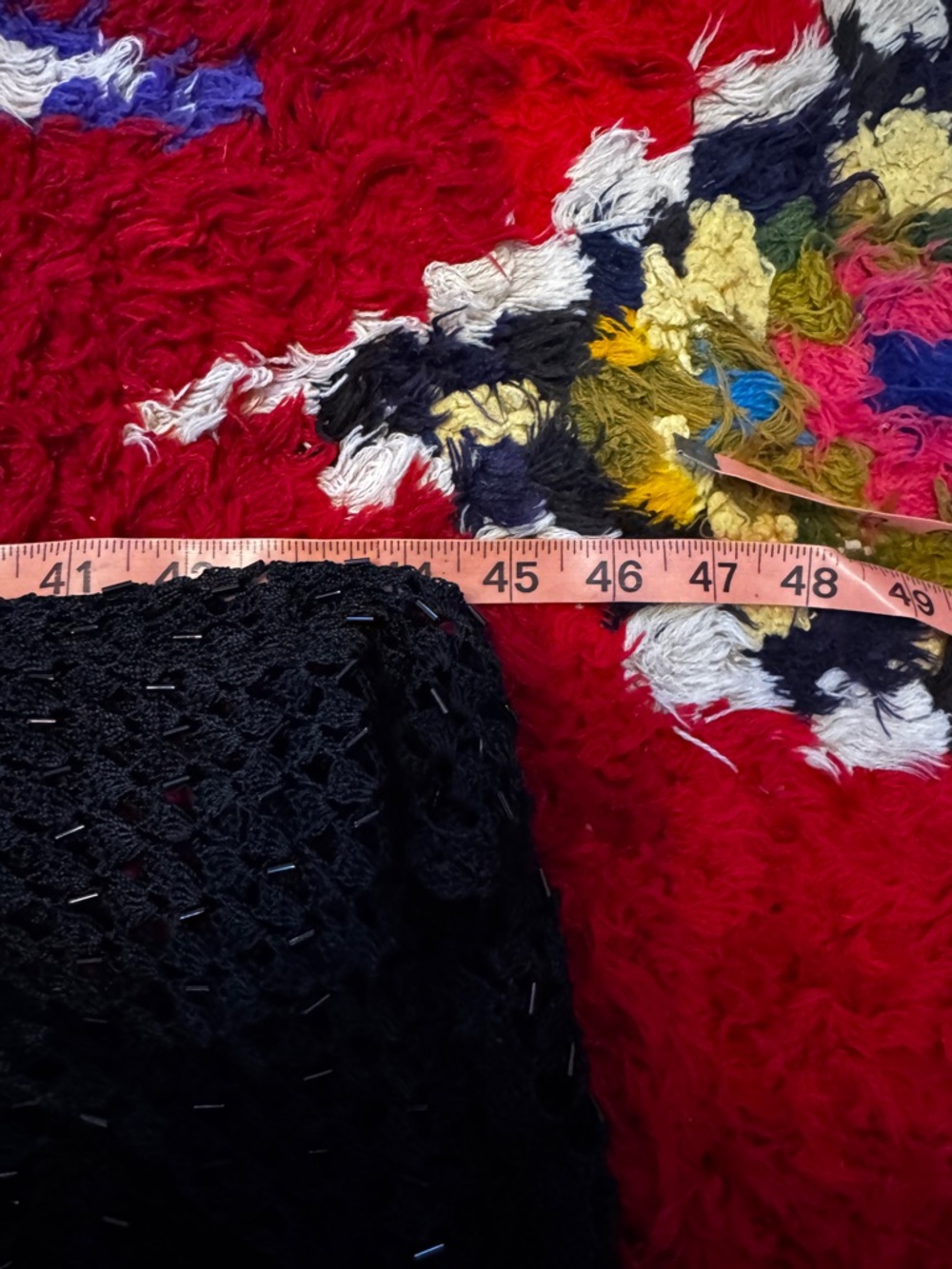 90s Vintage Beaded Crochet Dress Sz M - Picture 9 of 10